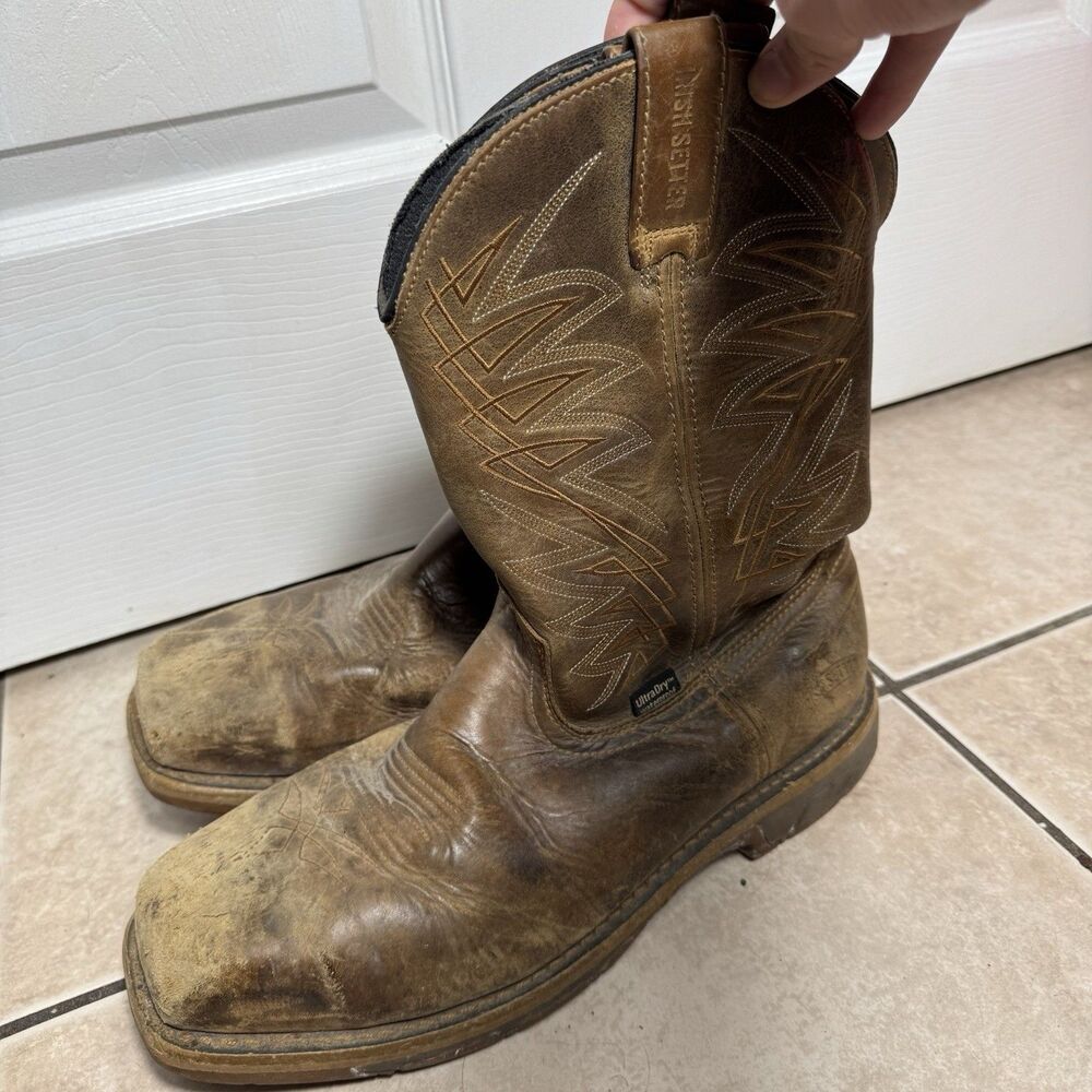 Irish Setter Work Boots Men 10 D Square Toe Waterproof UltraDry Pull On Red Wing